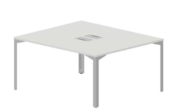 Составной стол на 2 рабочих места 158х136,6х75см (2 металлических  аутлета)