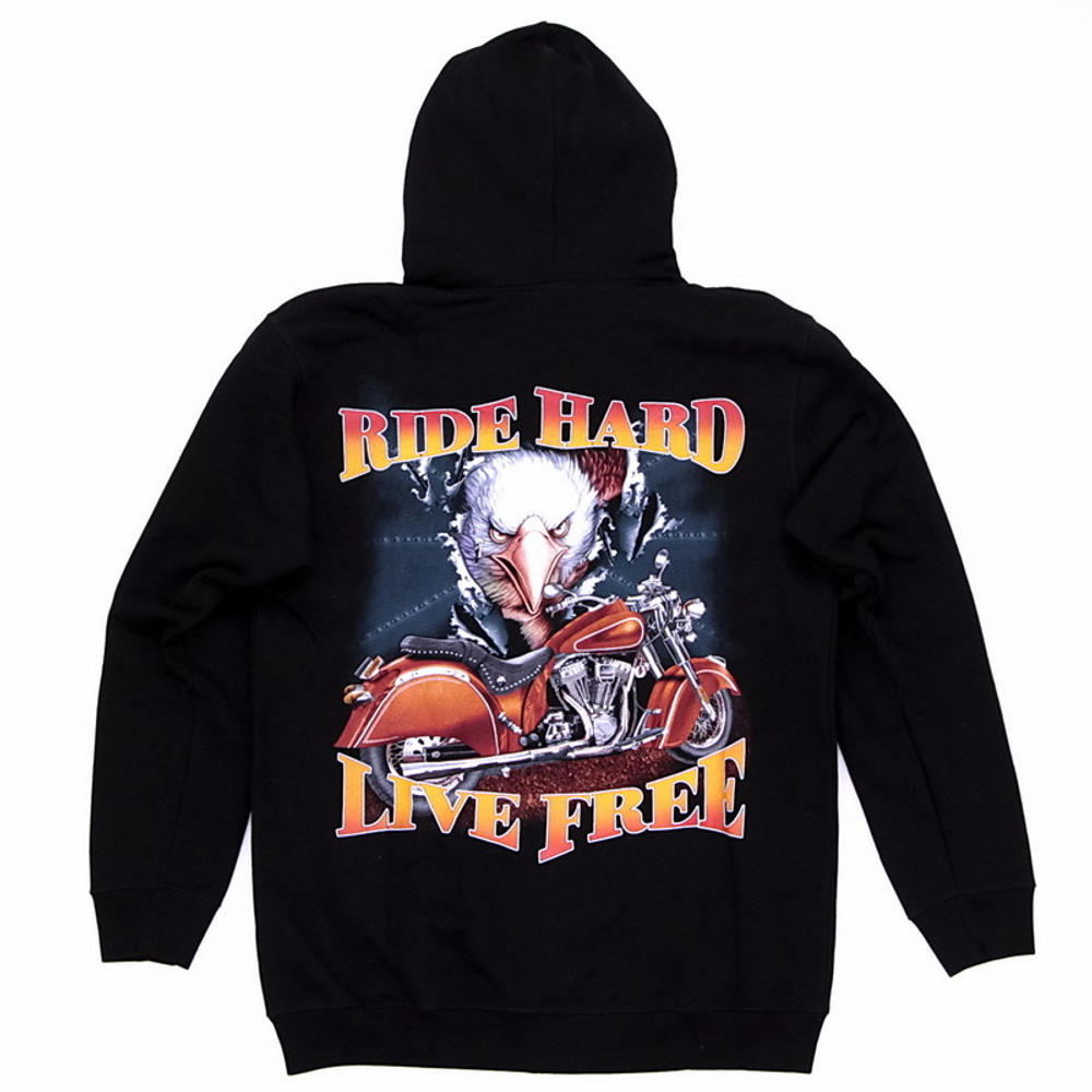 Толстовка Орел с мотоциклом (Ride Hard)