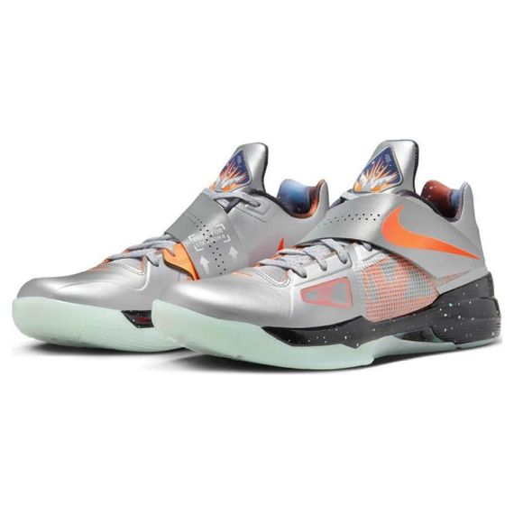 NIKE KD 4 Баскетбольные кроссовки Низкие Черно-серебристые Мужские
