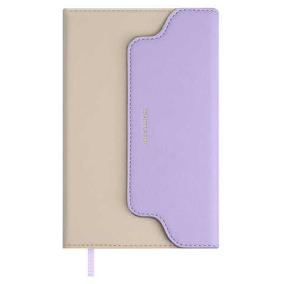 Ежедневник недатированный ESCALADA, А6+, 120 л., ПЛЕЗИР БЕЖЕВЫЙ/СИРЕНЕВЫЙ кожзам: 110х190 мм