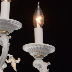 Люстра подвесная MW-Light Аврора, 6 ламп E14, цвет: белый, для спальни, гостиной, кухни