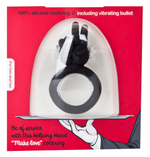 Чёрное виброкольцо на пенис Make Love с ладошкой для стимуляции клитора (Цвет: черный)