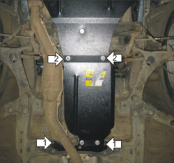 Защита КПП. 2 мм, Сталь. для Subaru Outback 2003-2009, Subaru Legacy 2006-2009, Subaru Impreza 2007-2011 MOTODOR.02224