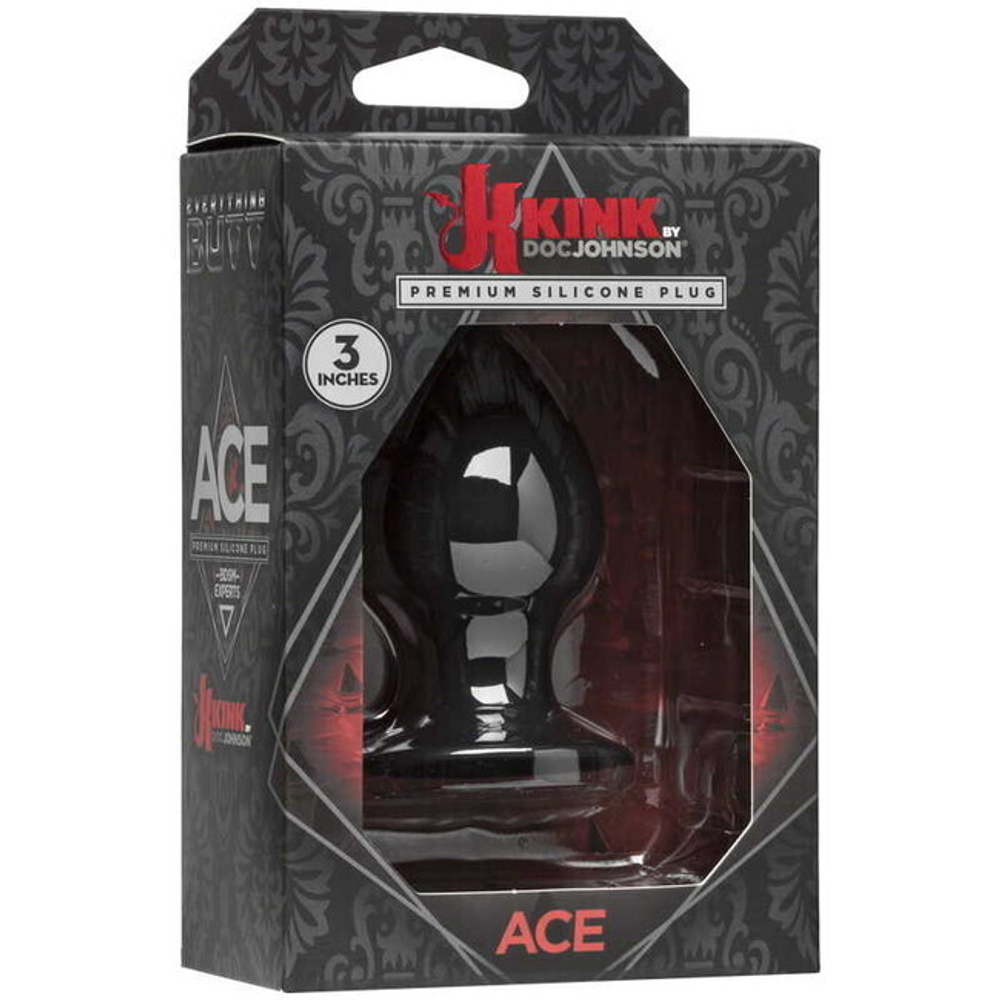 Анальная пробка Kink Ace Silicone Plug 3 (Цвет: черный)