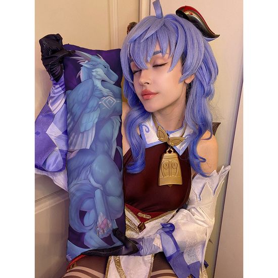 Мини дакимакура фурри Дракон синий арт. M1278, 60х20 см