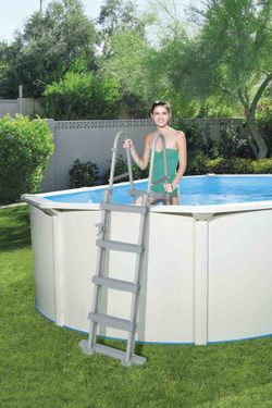 Cтальной бассейн Bestway Hydrium Oval Pool 500х360х120 см + песочный ф/насос 3028 л/ч, лестница, тент, подстилка (56586 BW)
