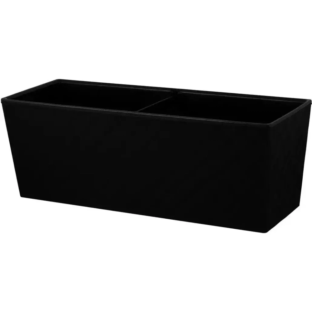 Балконный ящик InGreen Manhattan Cube 40 см c дренажной вставкой оникс