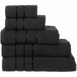 Полотенце махровое 70*140см «LUNA» цвет черный 10650 плотность 360гр/м2 с петелькой-подвесом