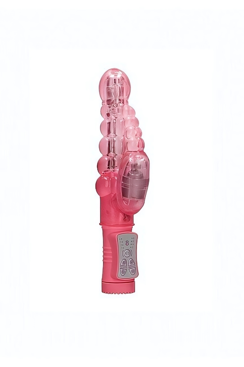 Вибратор с рельефом в виде пузырьков и стимулятором клитора Rotating Bubbles, розовый (Цвет: розовый)