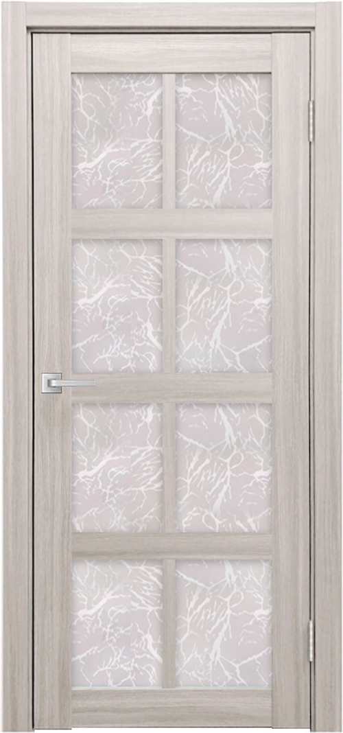 Межкомнатная дверь Мюнхен 01 ДО / Цвет тон Белая лиственница / Остекление "Гранит прозрачный" / Двери Верда