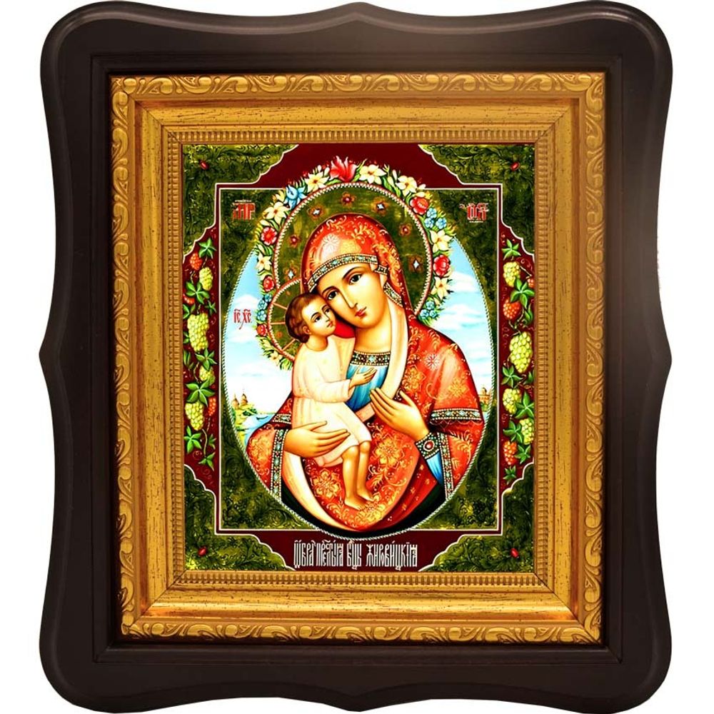 Жировицкая икона Божией Матери на холсте.