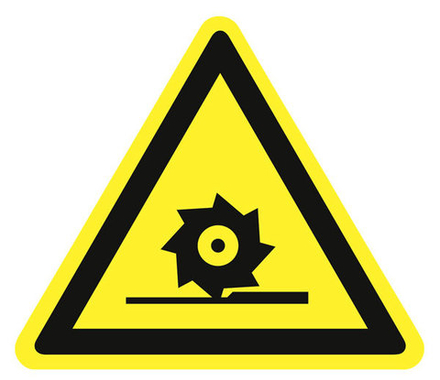 Знак на пластике W-22 "Осторожно. Режущие валы"