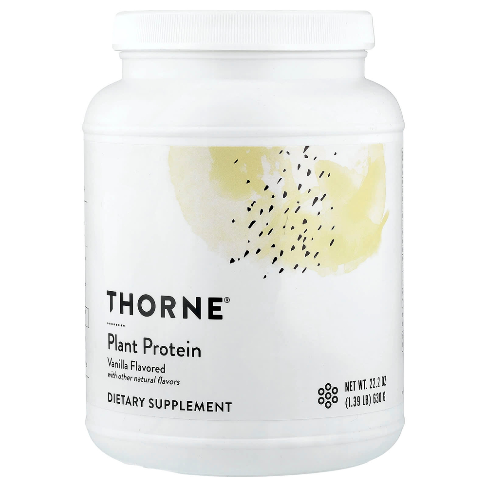Thorne, растительный протеин, со вкусом ванили, 630 г (1,39 фунта)