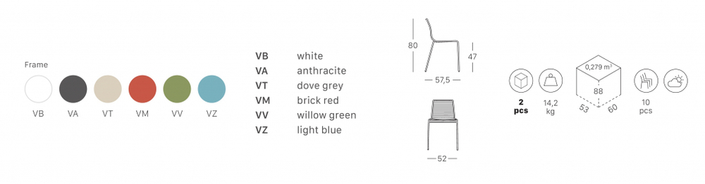 Стул металлический Scab Design Summer, голубой