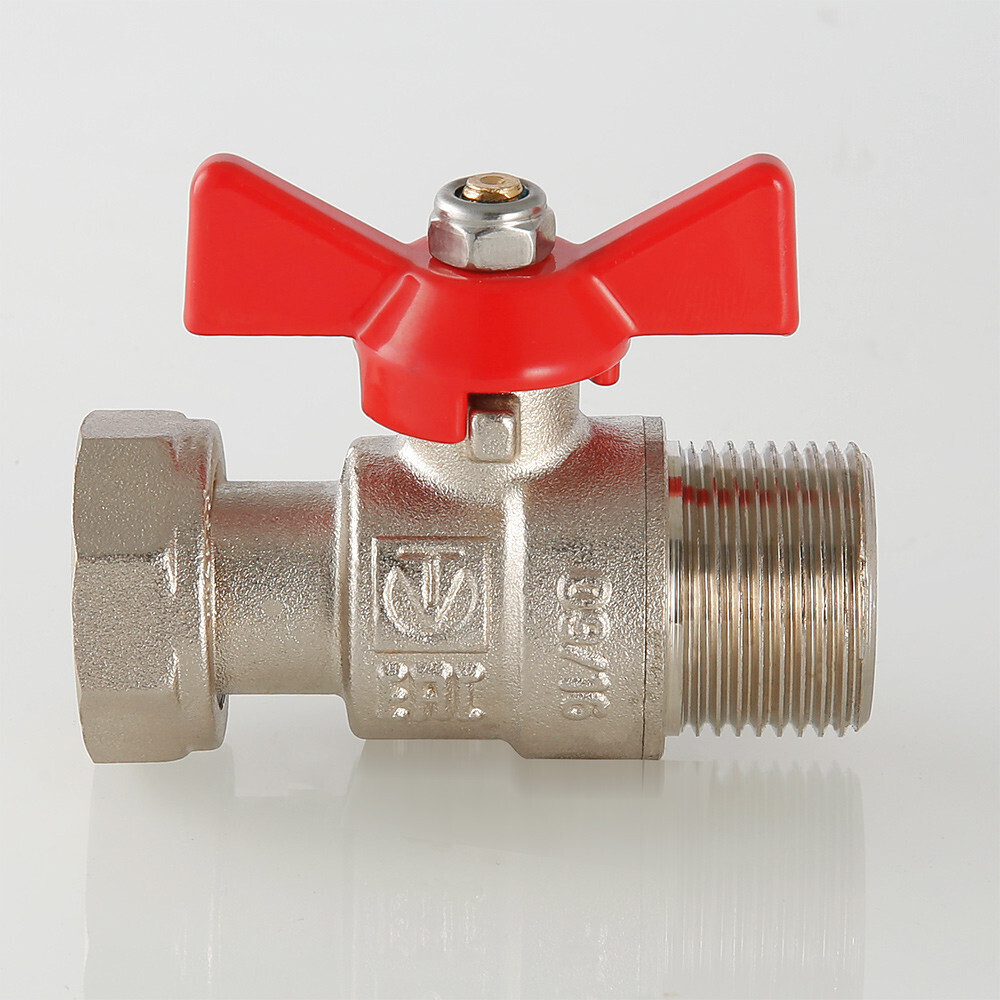 Кран шаровой VALTEC с накидной гайкой и наружной резьбой 1/2" (арт.VT.260.N.0404)