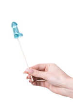 Набор из 2 мини-леденцов в форме члена со вкусом блю кюрасао (Цвет: голубой)