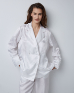 Костюм в пижамном стиле из вискозы Гуччи белый