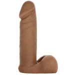 Реалистичная насадка-мулат 18,4см с мошонкой для страпон-систем Doc Johnson Vac-U-Lock Ultraskyn Cock Caramel 1015-32-BX