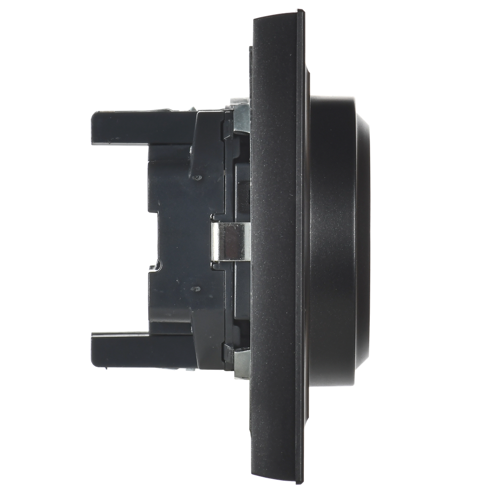 BRITE Розетка 2-местная с заземлением с защитными шторками 16А в сборе РСш12-3-БрЧ черный IEK