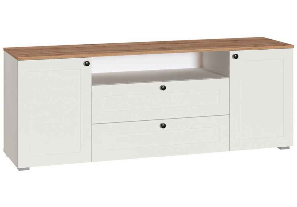 ТВ-тумба Опра 16.47 белый PE шагрень / дуб золотой craft