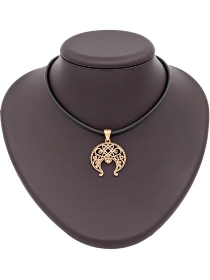 Подвеска «Лунница Лады» из красного золота на постаменте