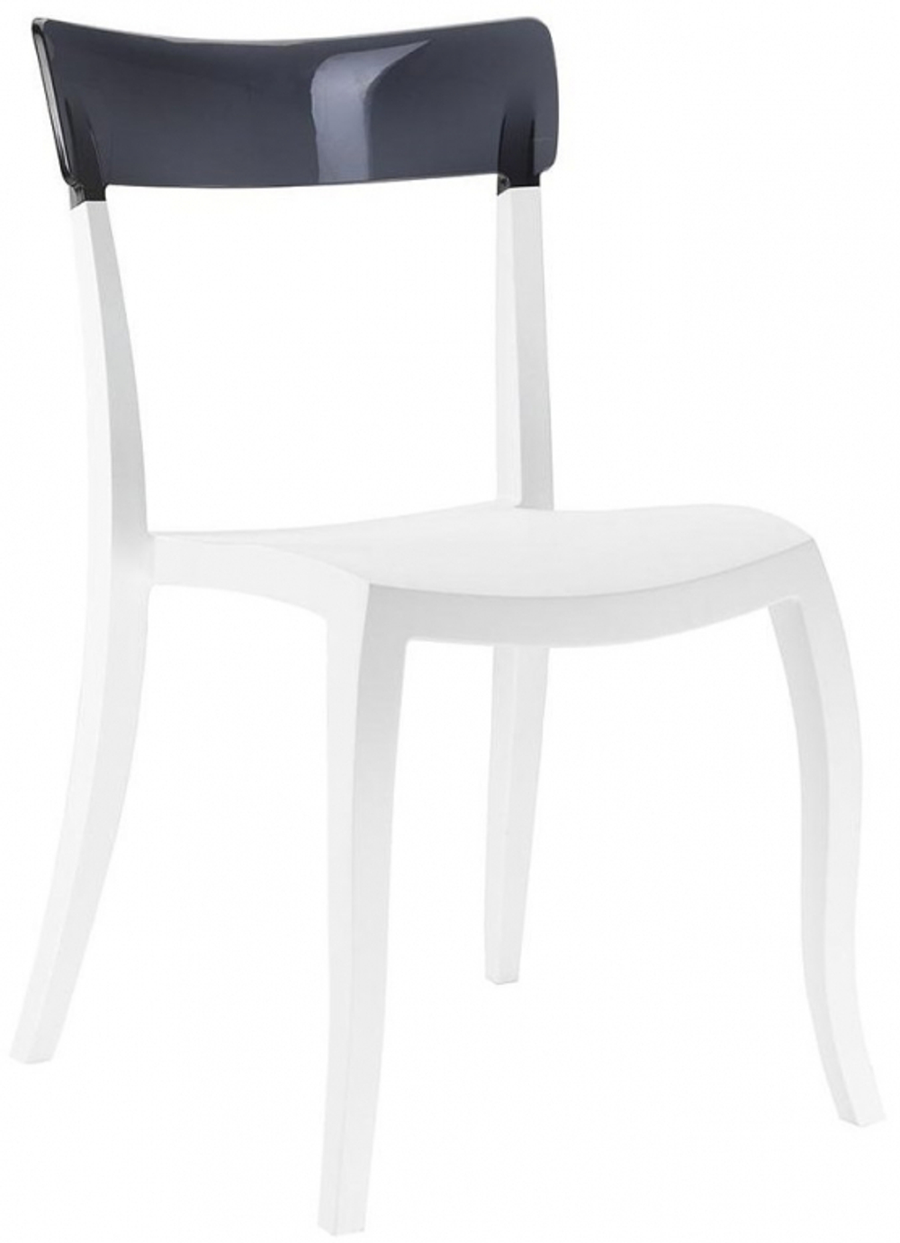 Стул пластиковый Papatya Hera-S, белый, дымчатый