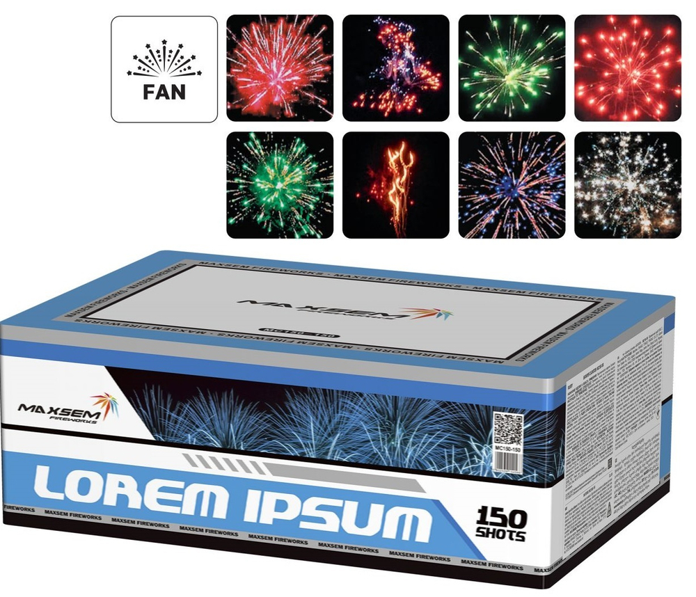 Батарея салютов "Lorem Ipsum" MC150-150 150 залпов * 1.5"
