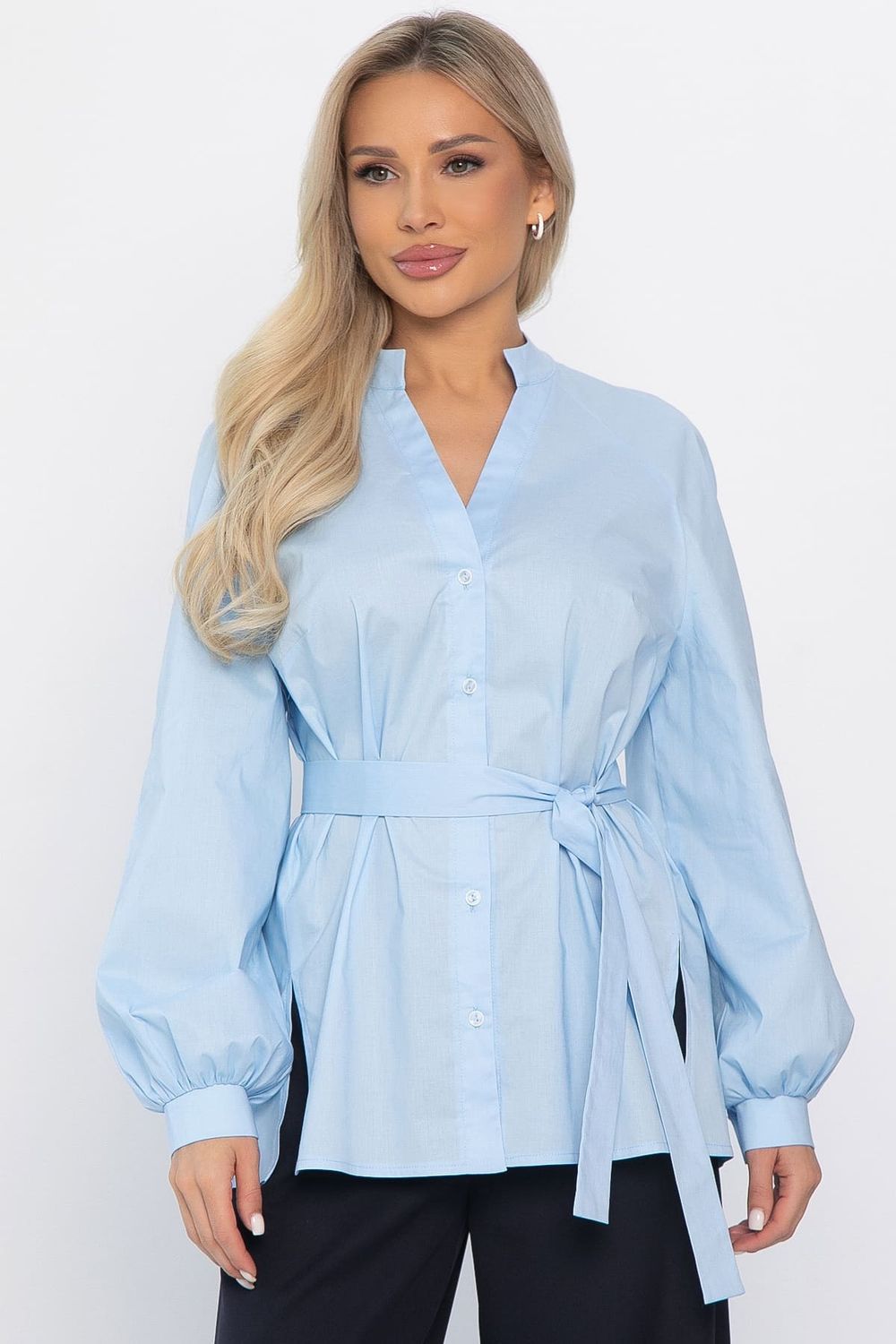 Блуза хлопковая Кристалия (голубая) Б14462-16М LT Collection