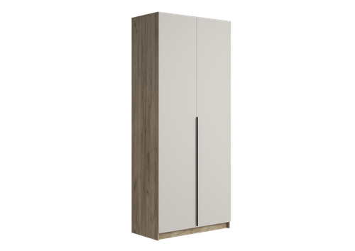 БОХО Шкаф ШК-002 (Шкаф комбинированный, 2-ств.) Дуб крафт серый / Кашемир