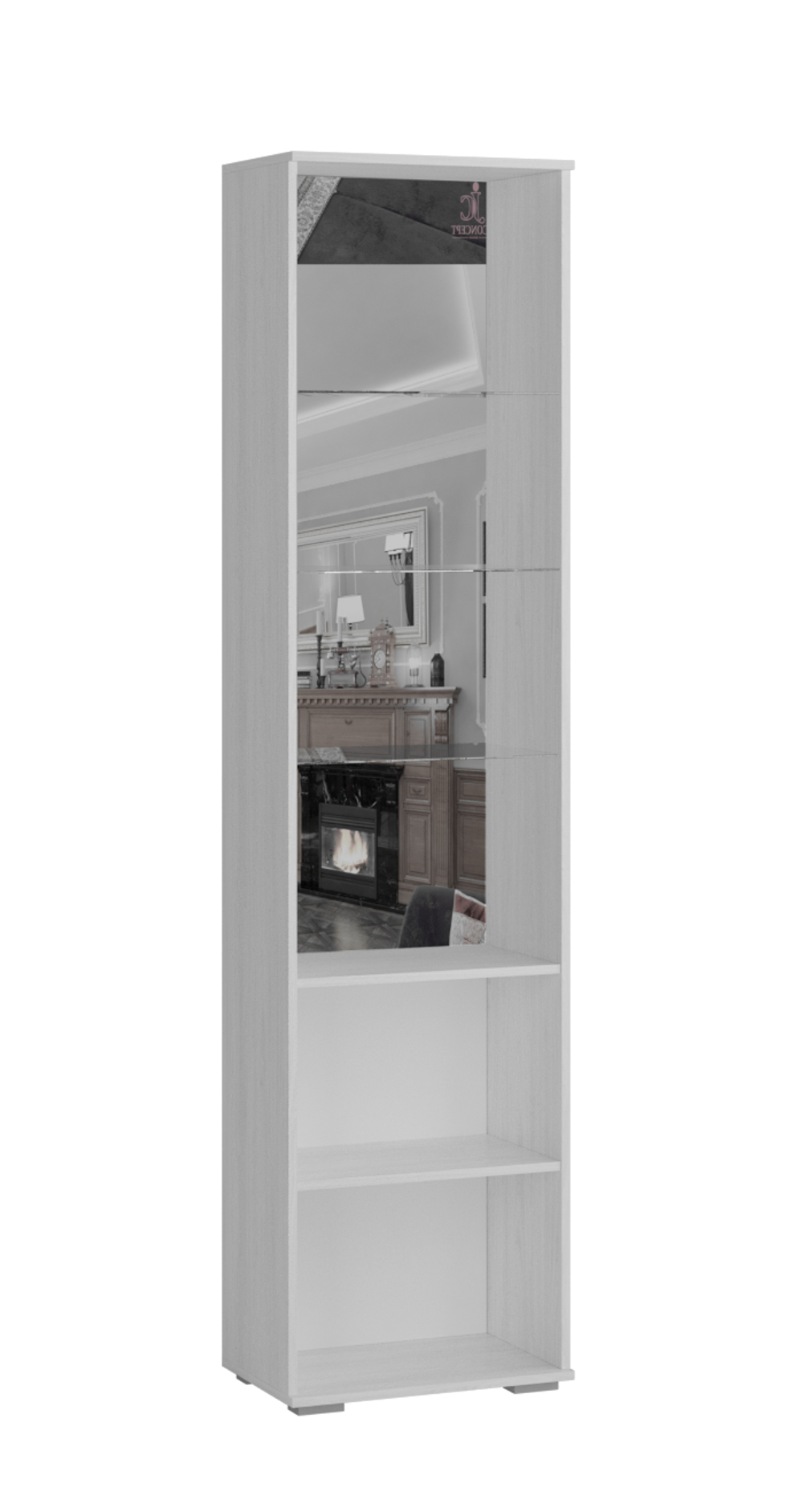 Шкаф-пенал с витриной Ливорно ЛШ-4, ясень