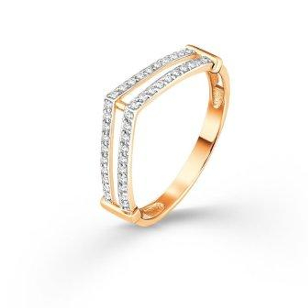 Кольцо из золота с фианитами