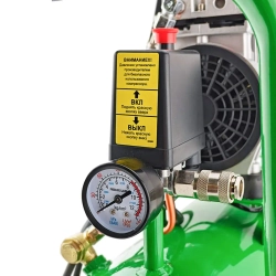 Компрессор поршневой безмасляный с прямым приводом ( 0.75кВт, 8 бар,ресивер 24л, 105л/м, 1380 об/мин, 220В, медная обмотка электродвигателя) RockForce##Rock FORCE RF-20/24I