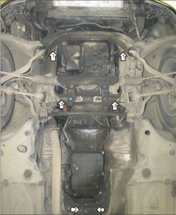 Защита картера Двигателя. 2 мм, Сталь. для Mercedes S-class 1998-2002 MOTODOR.01236