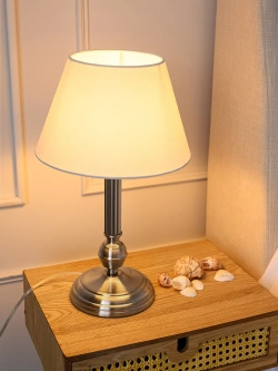 Торшер настольный с абажуром из ткани