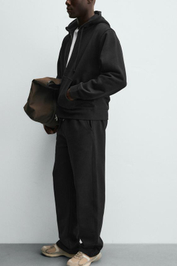 ZARA БРЮКИ-ДЖОГГЕРЫ СТАНДАРТНОЙ ПОСАДКИ, ЧЕРНЫЙ