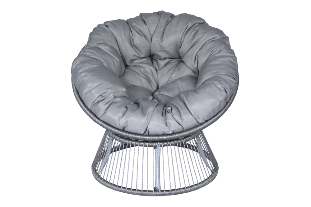 Набор мебели Элис . арт.CN4325-MT,CN2311-MT серый, Tesla smoke 4 уп(1 уп стекло; 1 уп подстолье; 2 уп 2 кресла (в уп кресло,подстав, подуш сер) (М) "Garden story"