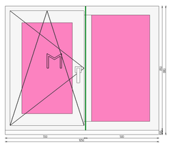 Пластиковое окно 850 х 1050 ТермА Эко + Москитная сетка