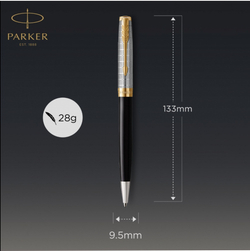 Шариковая ручка Parker Sonnet Premium Refresh BLACK GT, стержень: M, цвет чернил: black , в подарочной упаковке