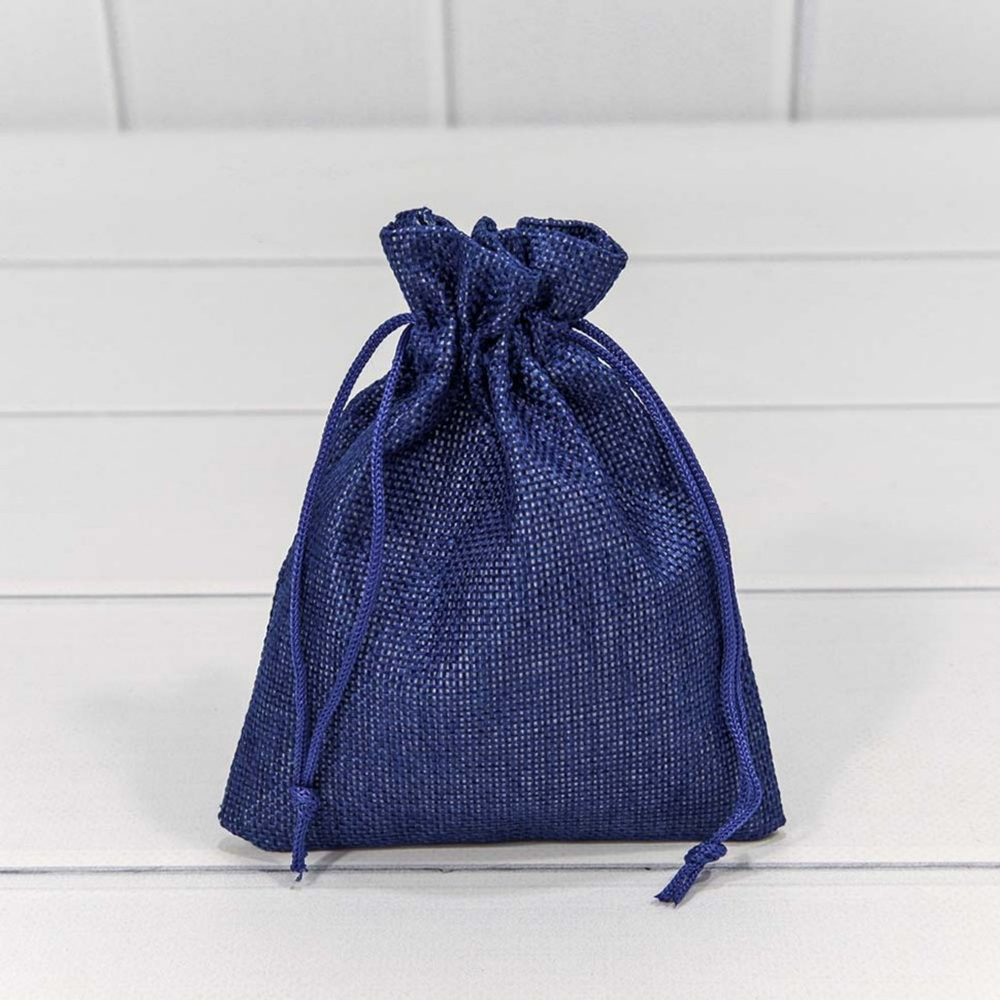 Мешочек 12х15см Лен искусственный (Синий)