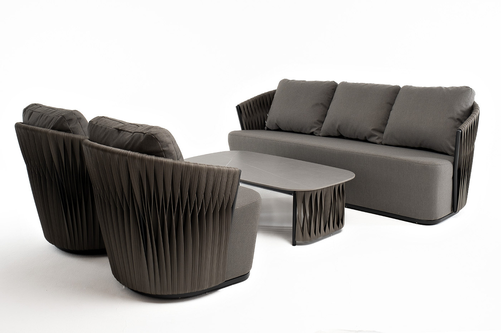 "Флоренция" лаунж-зона из искусственного ротанга, цвет графит