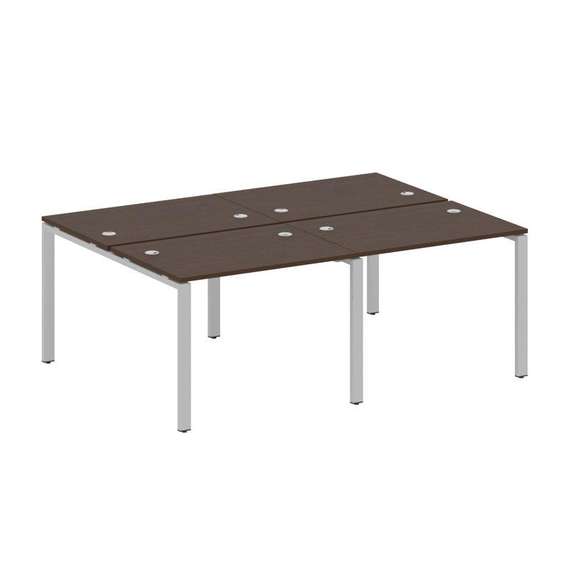 Metal System Рабочая станция на 4 места на П-образном м/к БП.СМ-4.1 Венге Цаво/Металл Серый 2000*147
