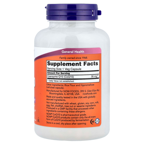 NOW Foods, CoQ10, 30 мг, 240 растительных капсул