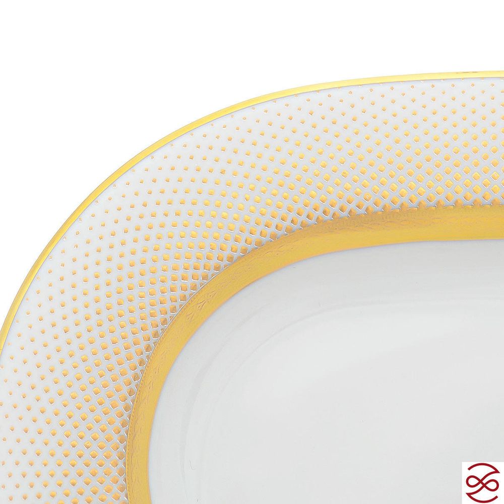 Блюдо овальное Falkenporzellan Rio white gold 24 см