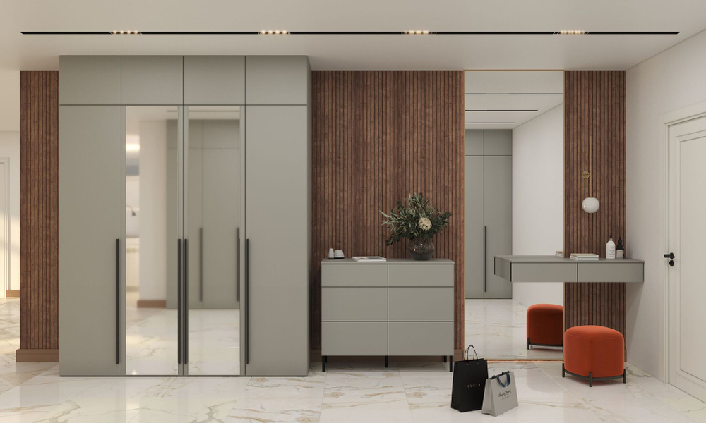 Антресоль на 2 дверный шкаф Сиэтл, серая