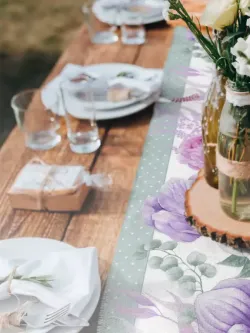 Дорожка декор на стол тканевая Сказка "Виолет" 125х45 рогожка