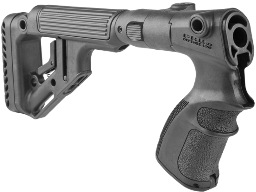 Складной приклад со щекой на Remington 870, черный, FAB Defense