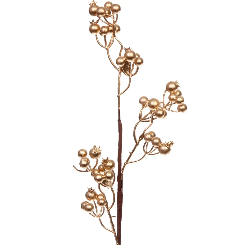 Ветка декоративная «Сказочная ягода» 60 см, Золото