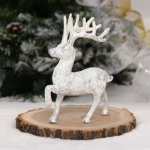 Фигурка новогодняя «Зимний олень» 9.5*4.5*12 см, Серебро/белый