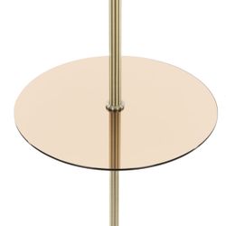 Citilux Базель CL407931T Торшер бронза со столиком и бежевым абажуром