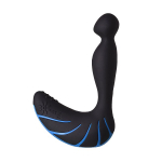 Чёрно-синий массажер простаты 15,7см с пультом ДУ Erotist Toys Third